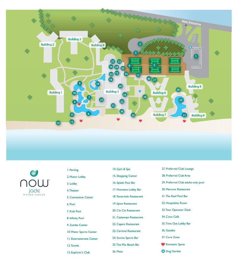 Now Jade Riviera Cancun resort map